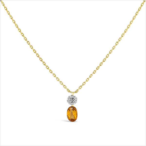 Collier Bicolore Etincelle Or Jaune