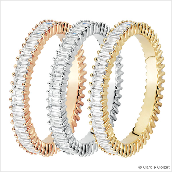 Alliances « A toi » Or rose, blanc ou jaune et diamants