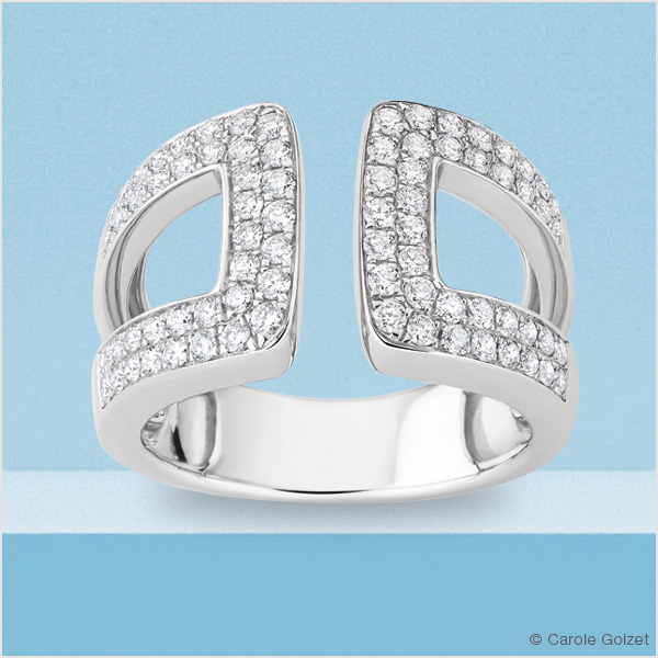 Bague « Barbade » or blanc & diamants
