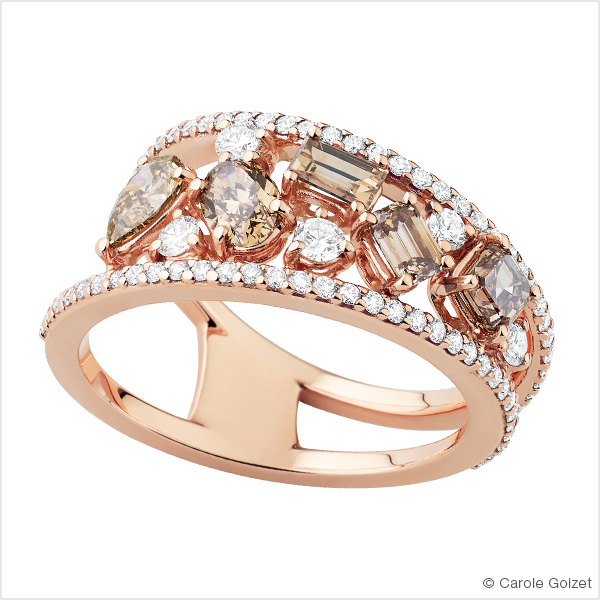 Bague « Pensée » Or rose et diamants