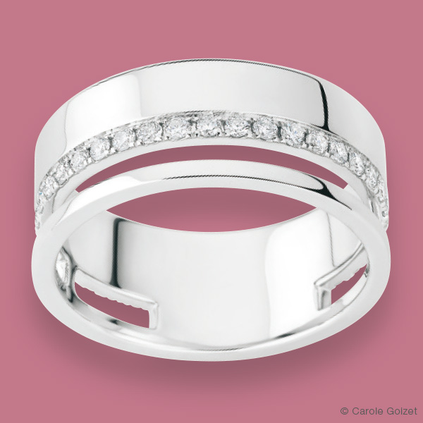 Bague « Cuba GM » Or gris et diamants