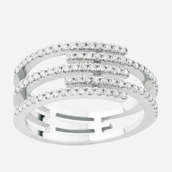 Bague « Etreinte » Or gris et diamants