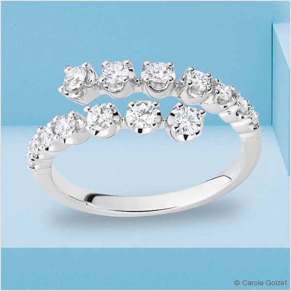 Bague « Formentera » or blanc & diamants