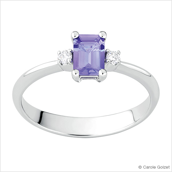 Bague « Indigo » Or blanc, tanzanite et diamants