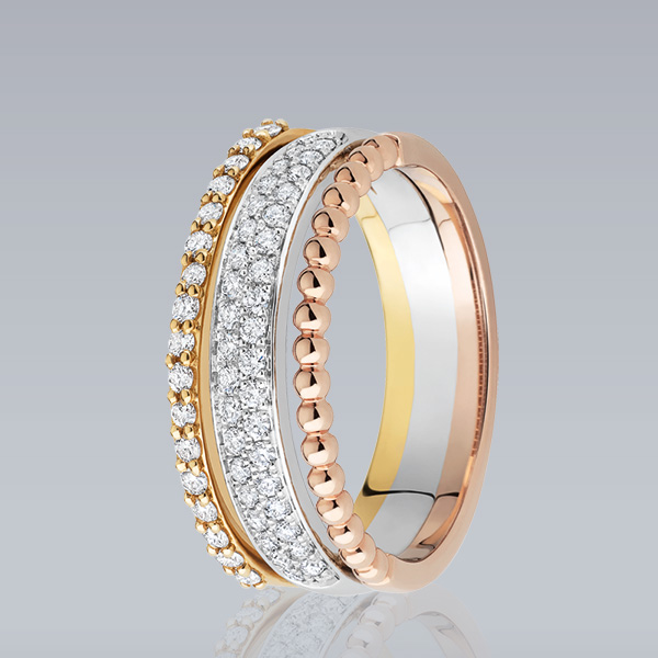 Bague « Lecce » Trois ors et diamants