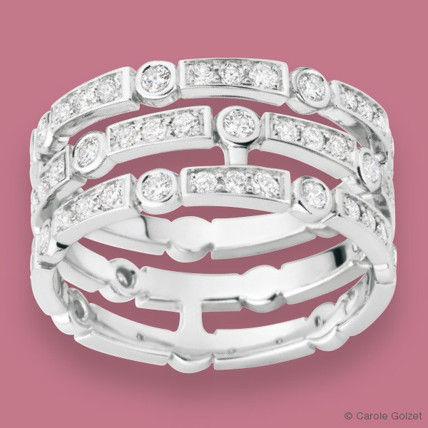 Bague « Les Ballerines » Or gris et diamants