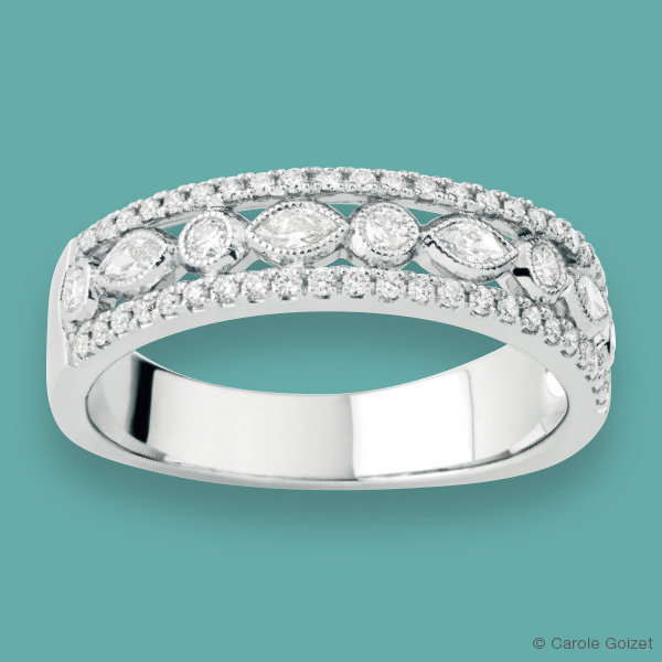 Bague «Ligne d’Amour» Or gris et diamants