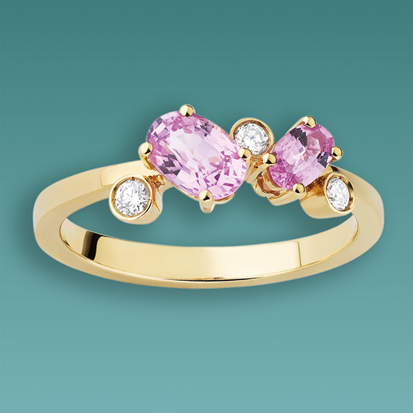 Bague « Malte » or rose & diamants