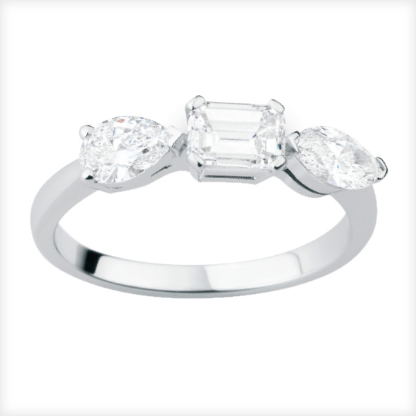 Bague « Lovely Cut » Or gris et diamants.