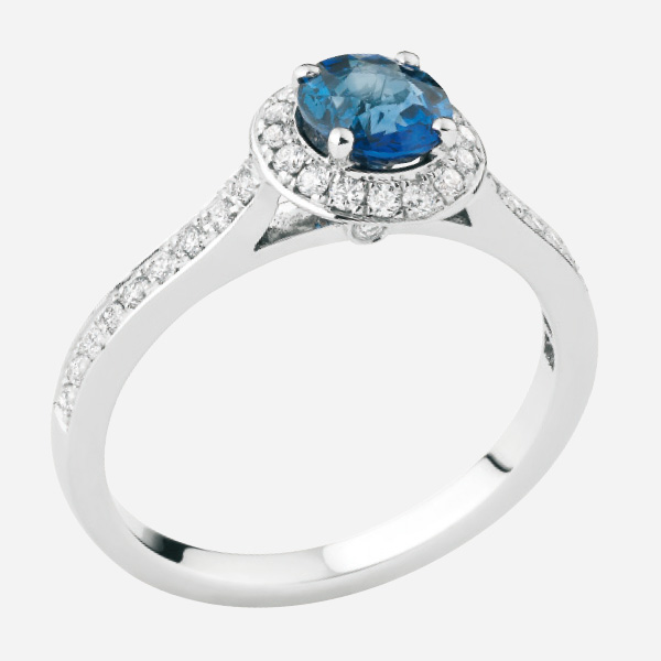 Bague « Madère » Or gris, saphir et diamants