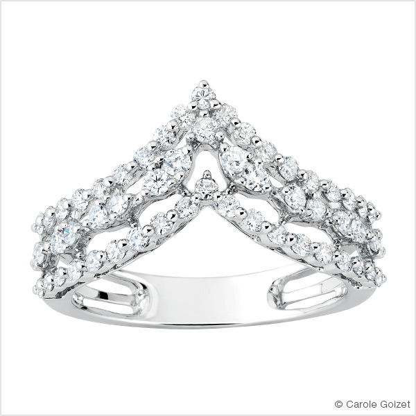 Bague « Majestueuse » Or blanc et diamants 