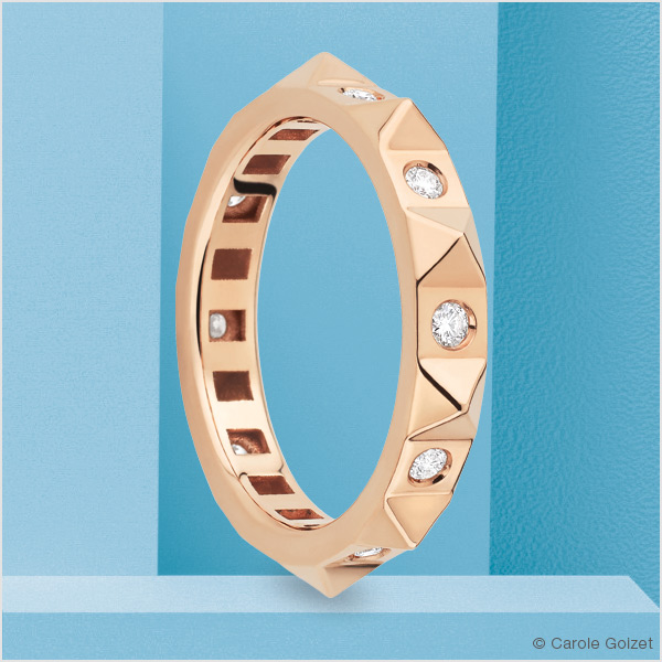 Bague « Malte » or rose & diamants