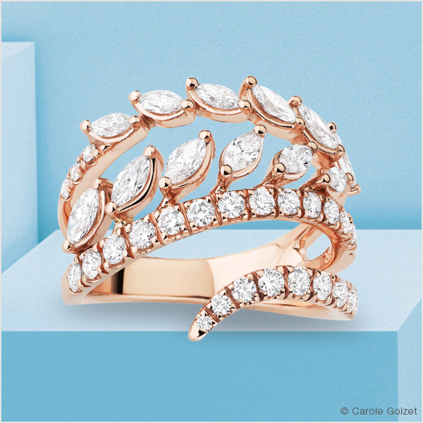 Bague « Maui » or rose & diamants