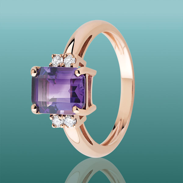 Bague « Seychelles » or blanc, rubis & diamants