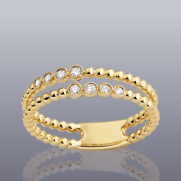 Bague « Naples » or jaune et diamants