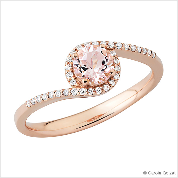 Bague « Nude » Or rose, morganite et diamants