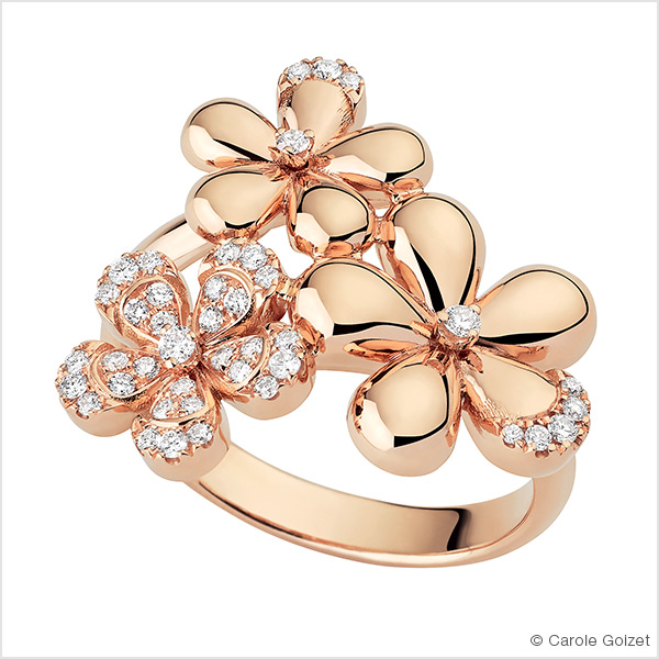 Bague « Pensée » Or rose et diamants