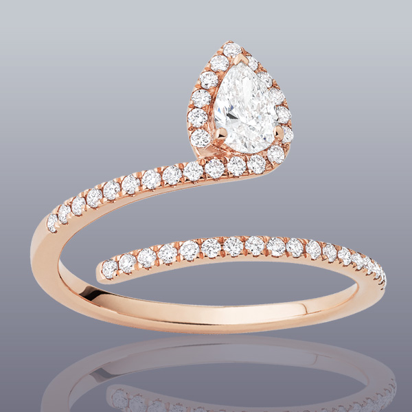 Bague « Pise » or rose et diamants