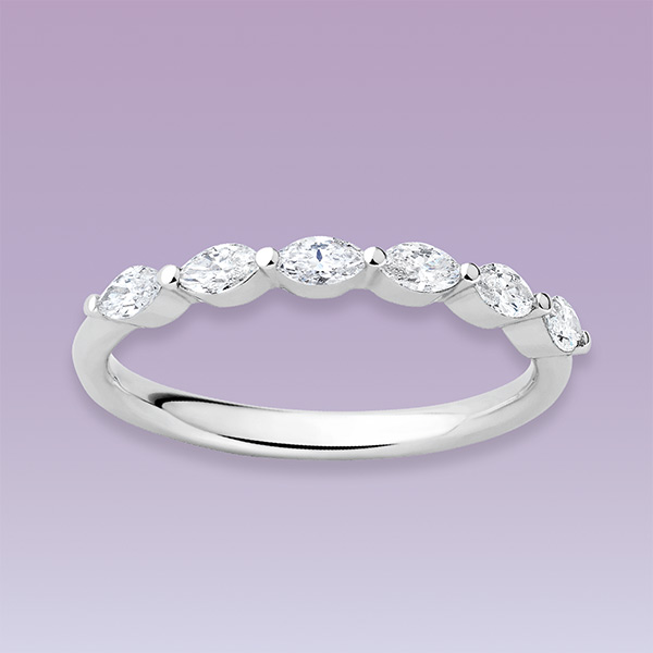 Bague « Rose » or blanc et diamants