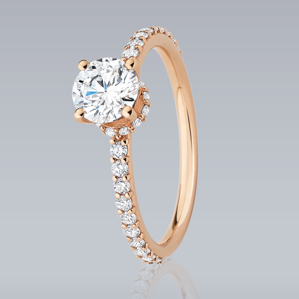 Bague « Sienne » or rose et diamants