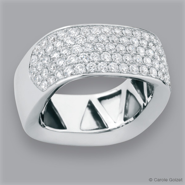Bague « Square » Or gris et diamants
