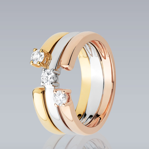 Bague « Syracuse » Trois ors et diamants
