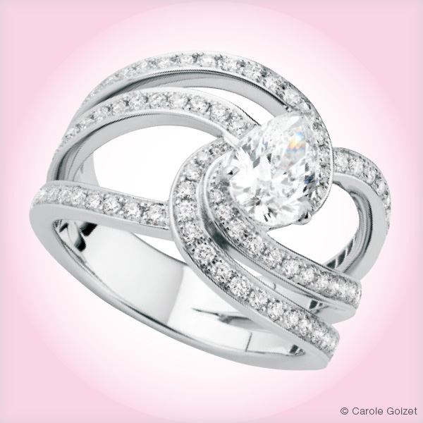 Bague « Tourbillon d’amour » Or blanc et diamants