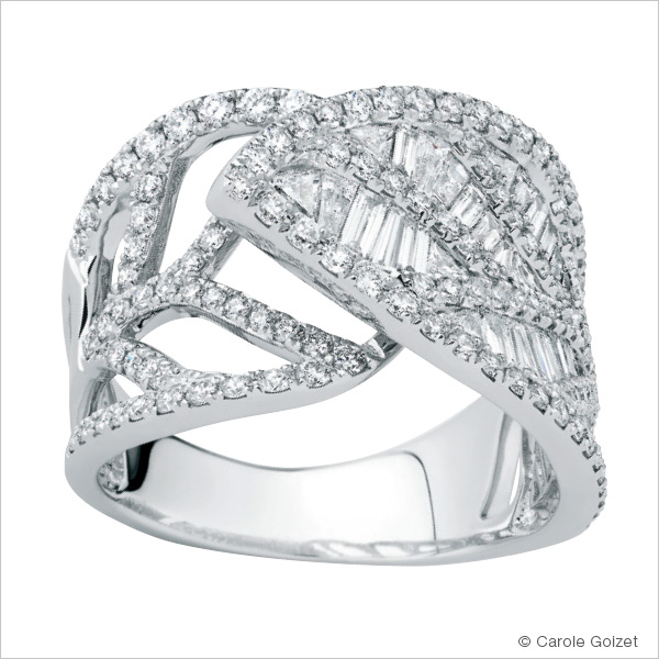 Bague « Volute » Or blanc et diamants