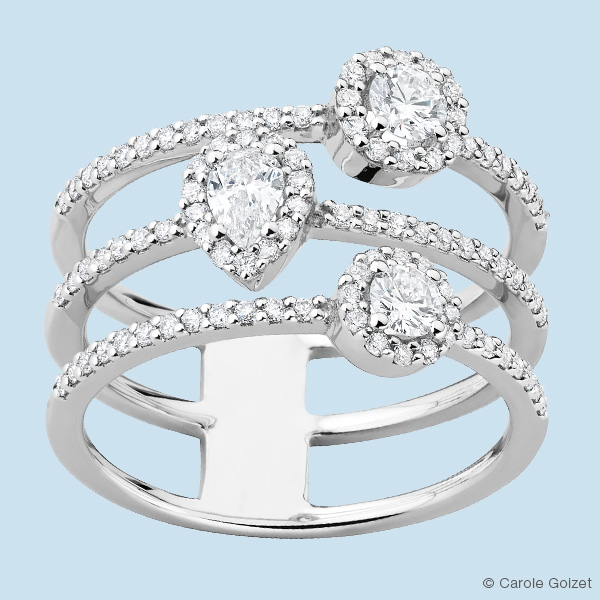 Bague « Vosges » bague Or blanc et diamants