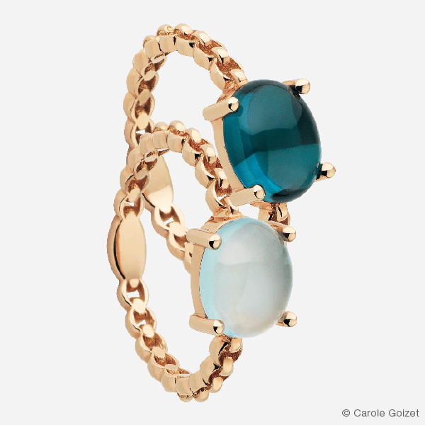 Bagues « Léa » Or rose et topaze