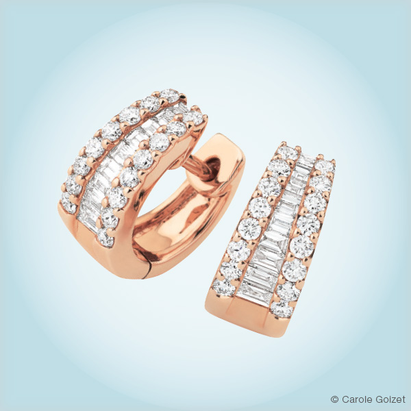 Boucles d’oreilles « Carrousel » Or rose et diamants