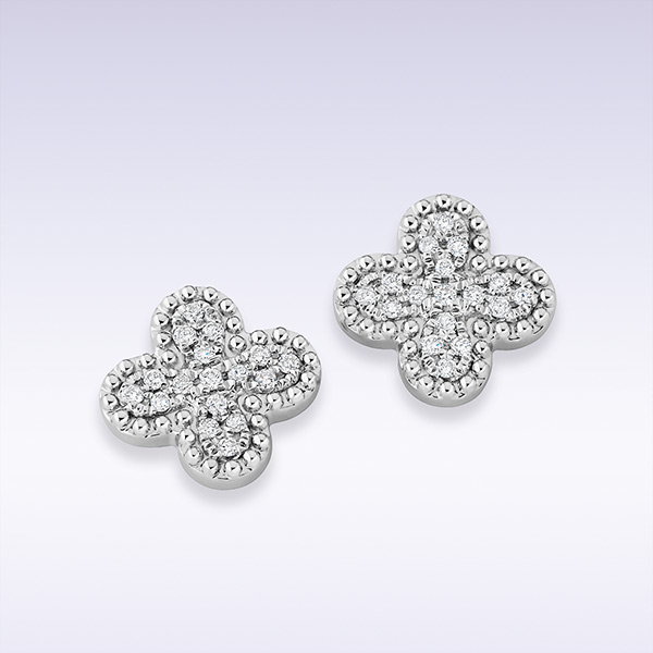 Boucles d’oreilles « Lilas » or blanc et diamants