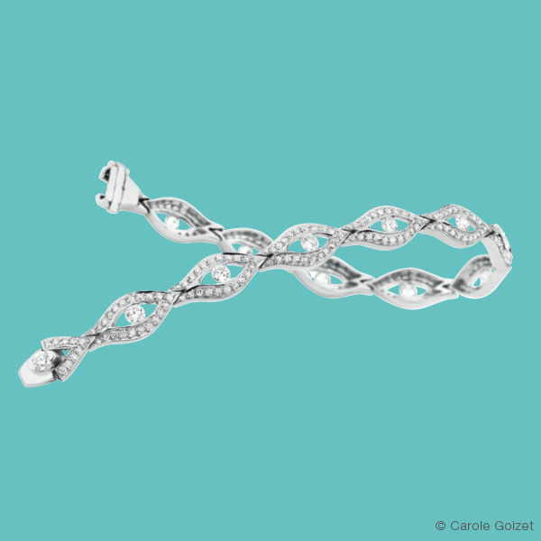 Bracelet « Flamme » Or blanc et diamants