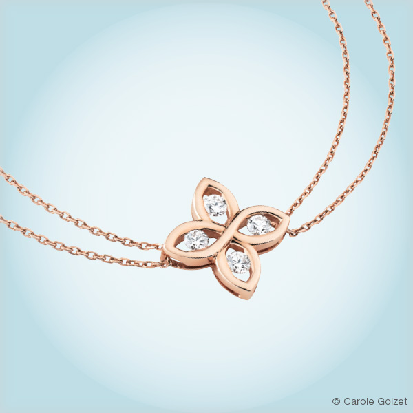 Bracelet « Flamme » Or rose et diamants