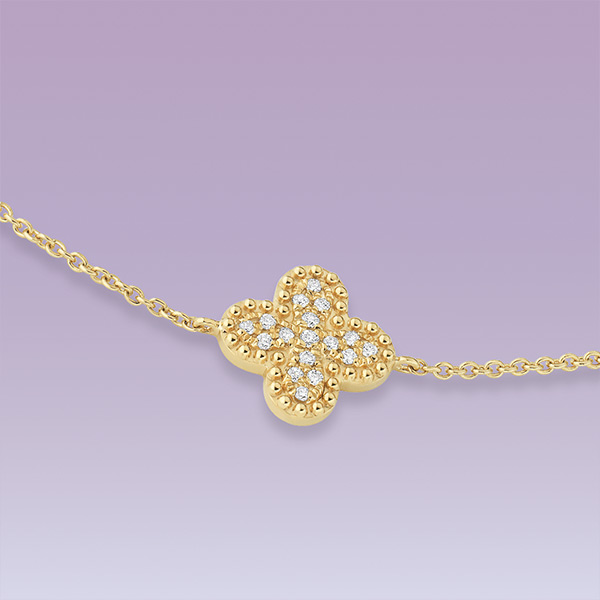 Bracelet « Lilas » or jaune et diamants