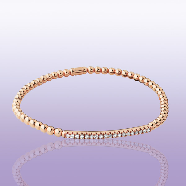Bracelet « Lys » or rose et diamants