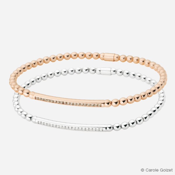 Bracelet « Milan » Or rose ou or gris, diamants