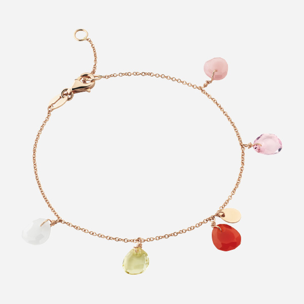 Bracelet « Pampilles » Or rose et pierres fines