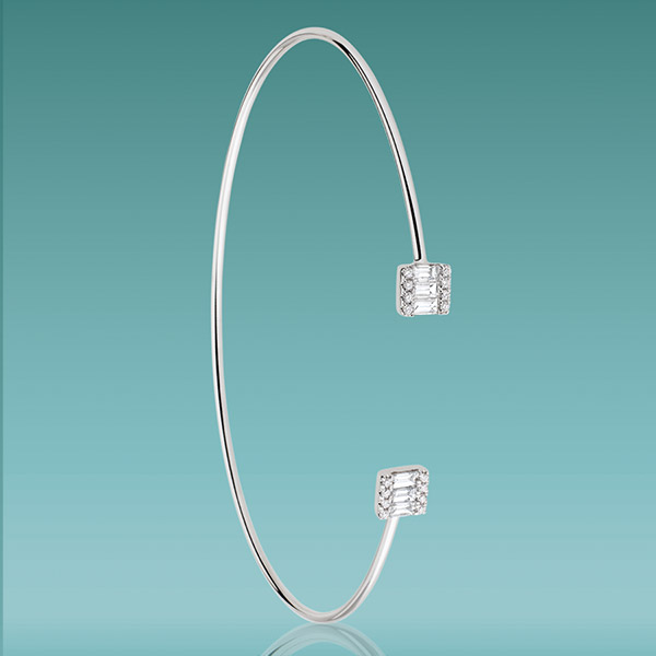 Bague « Formentera » or blanc & diamants