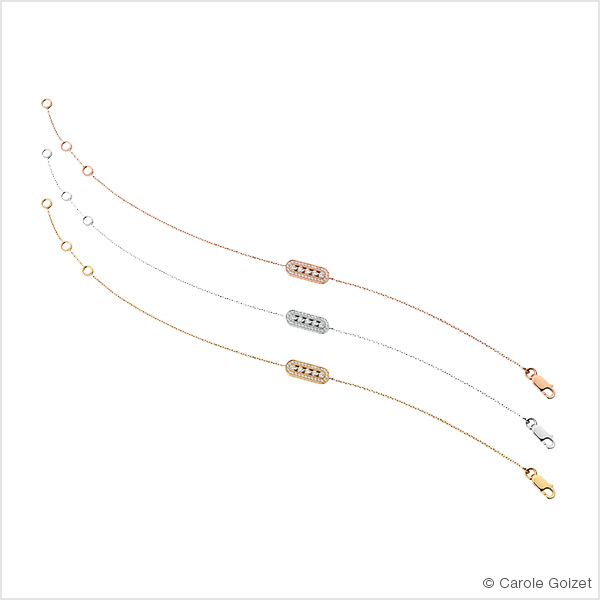 Bracelets « Bora Bora » Or jaune,blanc ou rose et diamants
