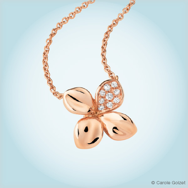 Collier « Fuzzy » Or rose et diamants