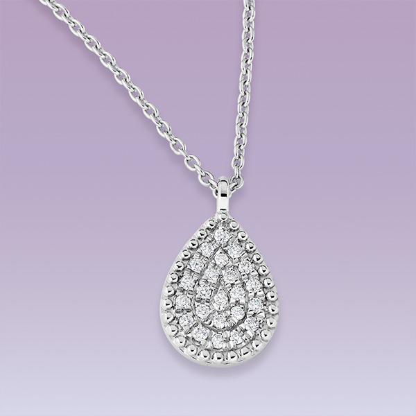 Collier « Lantana » or blanc et diamants