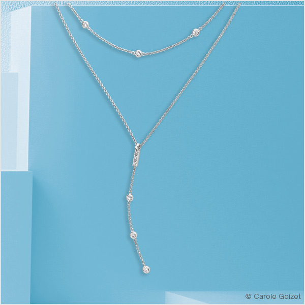 Collier « Lavezzi » or blanc & diamants