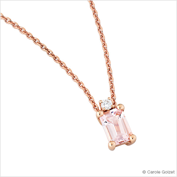 Collier « Nude » Or rose, Morganite et diamants