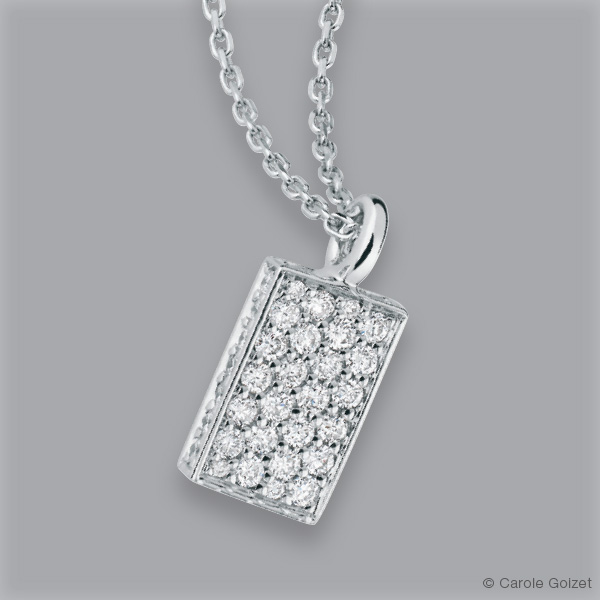 Collier « Sucre » Or gris et diamants