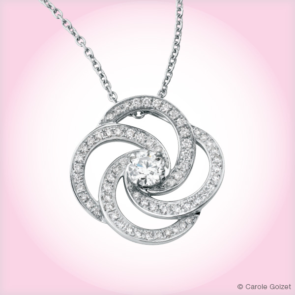 
Collier  « Tourbillon d’amour » Or blanc et diamants