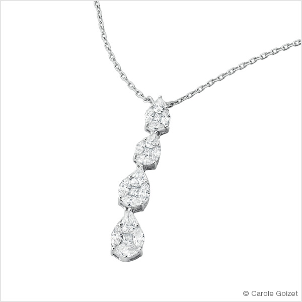 Collier « white lady »	Or blanc et diamants