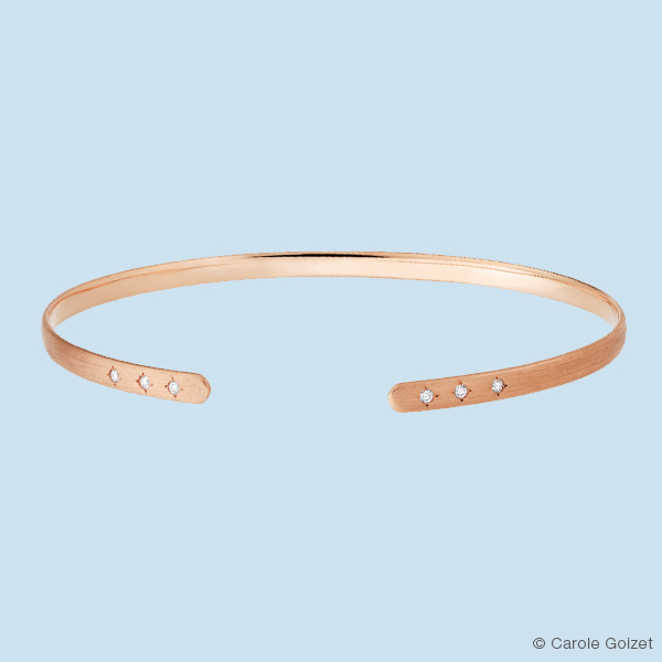 Jonc « Liberté » jonc Or rose mat et diamants