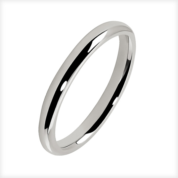 Jonc Parisien 2,5mm Or Blanc