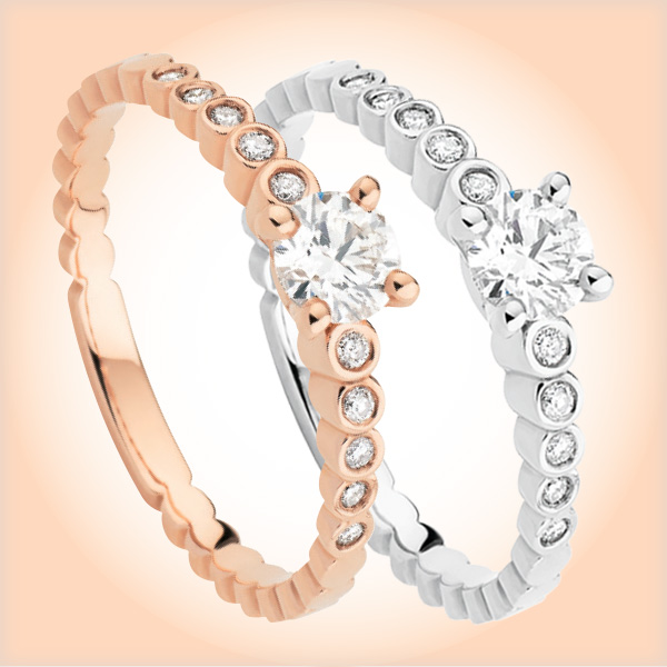 Solitaire « Anastasia » Or rose ou Or blanc et diamants